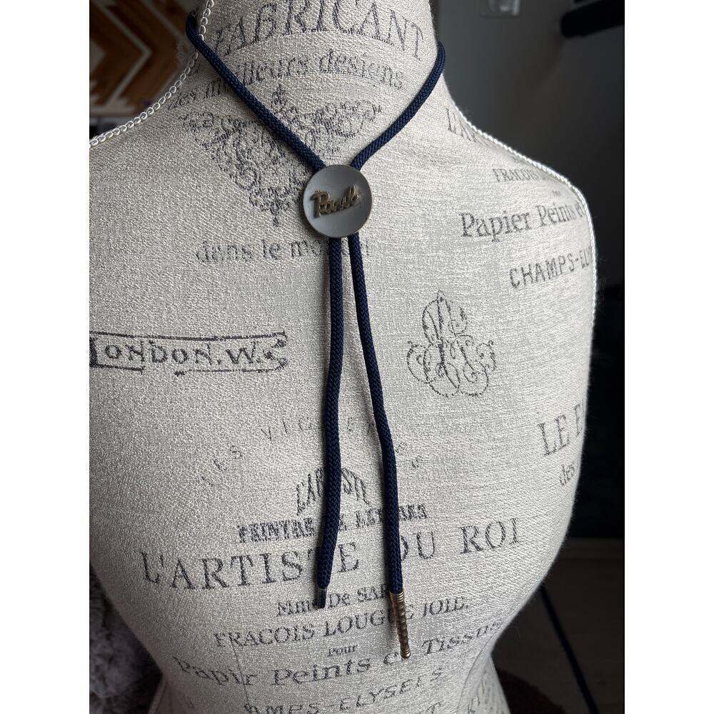Vintage "Paul" Bolo Tie Silver Disc Cowboy Western Festival Styled